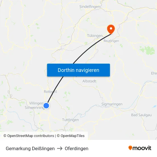 Gemarkung Deißlingen to Oferdingen map