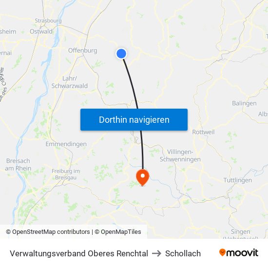 Verwaltungsverband Oberes Renchtal to Schollach map