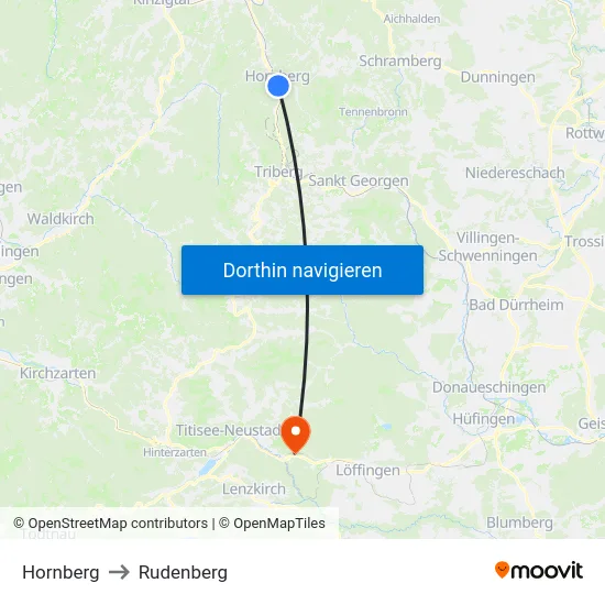 Hornberg to Rudenberg map