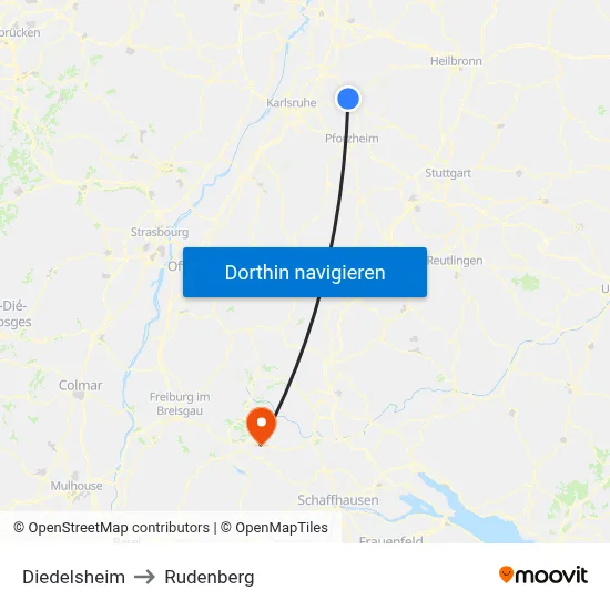 Diedelsheim to Rudenberg map