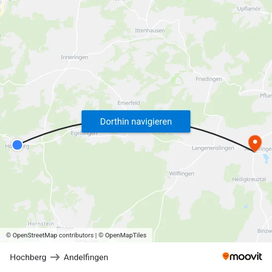 Hochberg to Andelfingen map