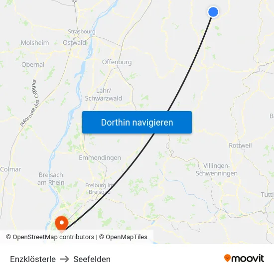 Enzklösterle to Seefelden map
