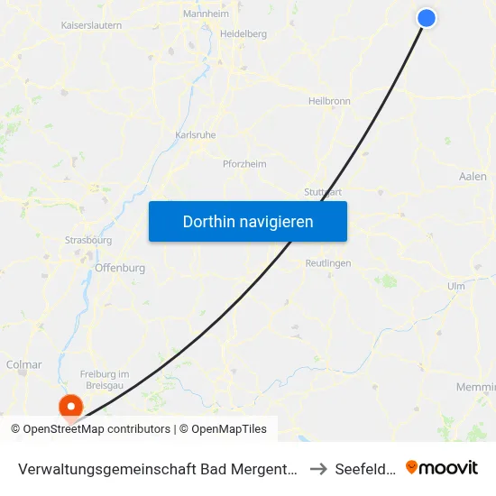 Verwaltungsgemeinschaft Bad Mergentheim to Seefelden map