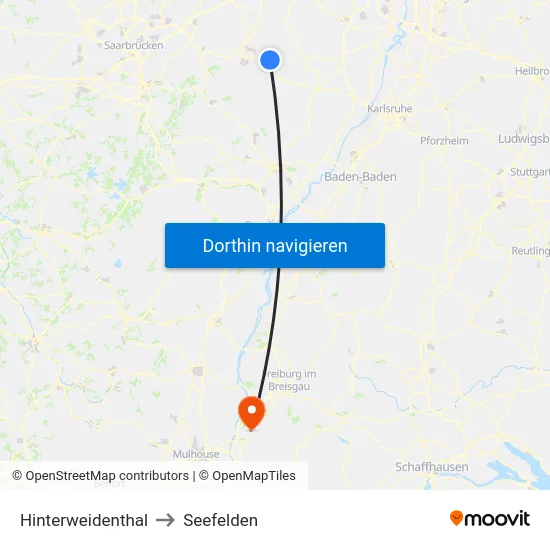 Hinterweidenthal to Seefelden map