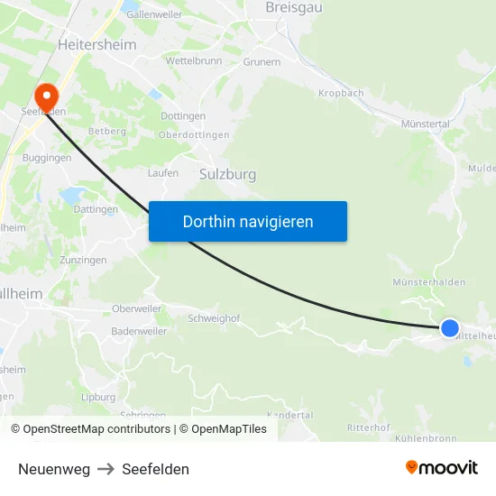 Neuenweg to Seefelden map