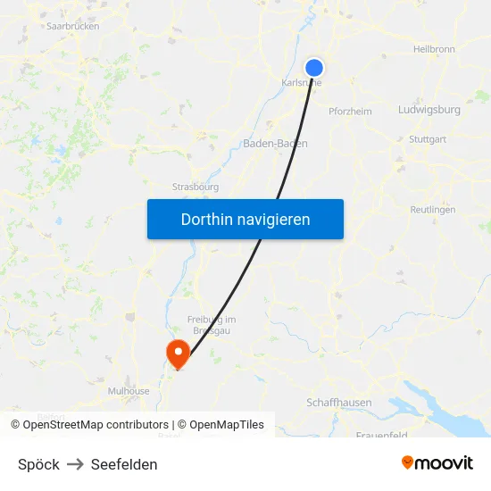 Spöck to Seefelden map