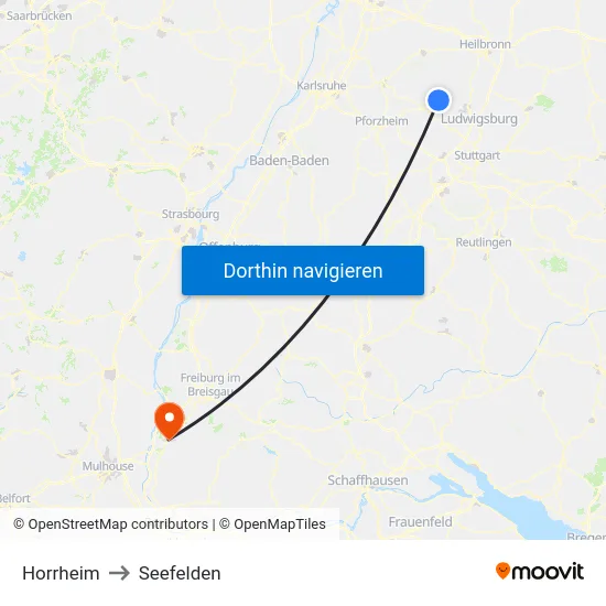 Horrheim to Seefelden map