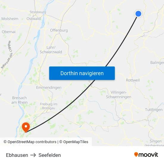 Ebhausen to Seefelden map