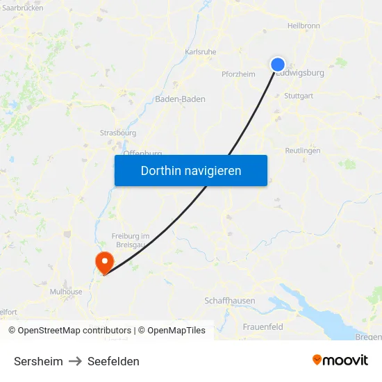 Sersheim to Seefelden map