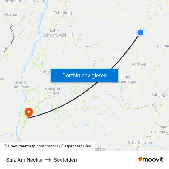 Sulz Am Neckar to Seefelden map