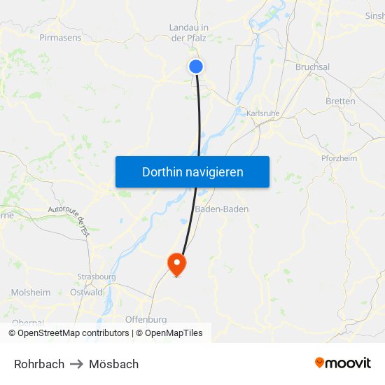 Rohrbach to Mösbach map