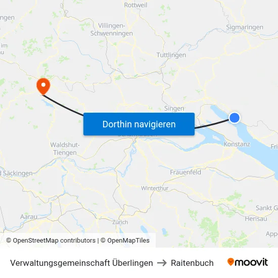 Verwaltungsgemeinschaft Überlingen to Raitenbuch map
