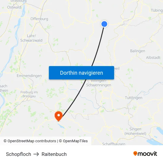 Schopfloch to Raitenbuch map