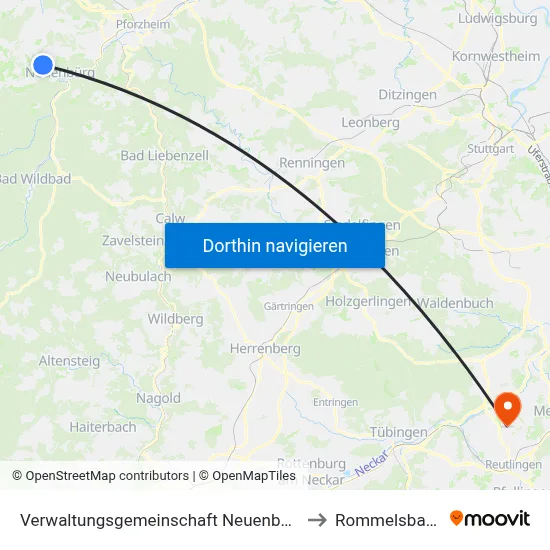 Verwaltungsgemeinschaft Neuenbürg to Rommelsbach map