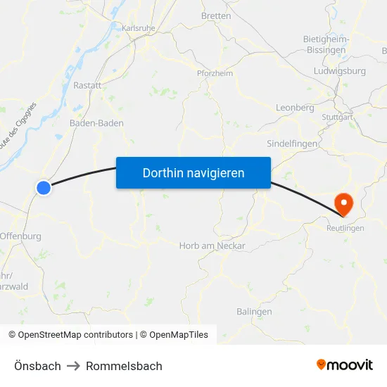 Önsbach to Rommelsbach map