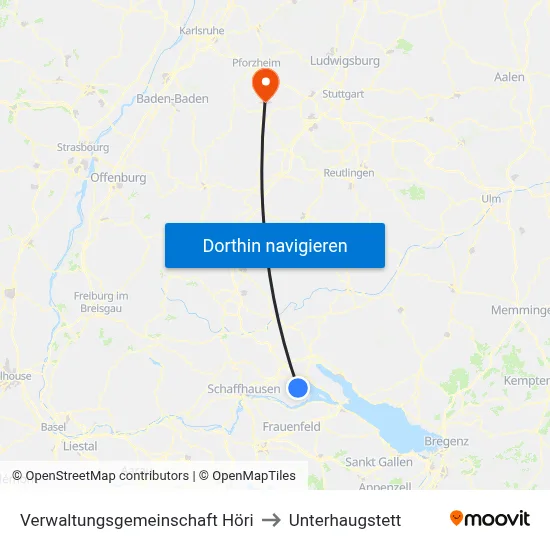 Verwaltungsgemeinschaft Höri to Unterhaugstett map