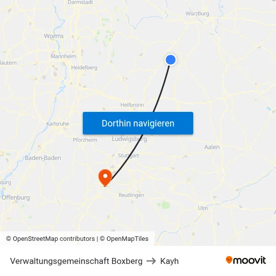 Verwaltungsgemeinschaft Boxberg to Kayh map