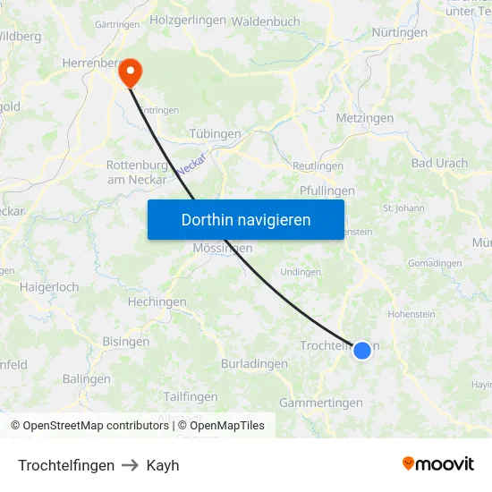 Trochtelfingen to Kayh map