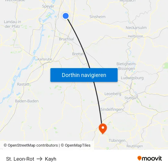 St. Leon-Rot to Kayh map