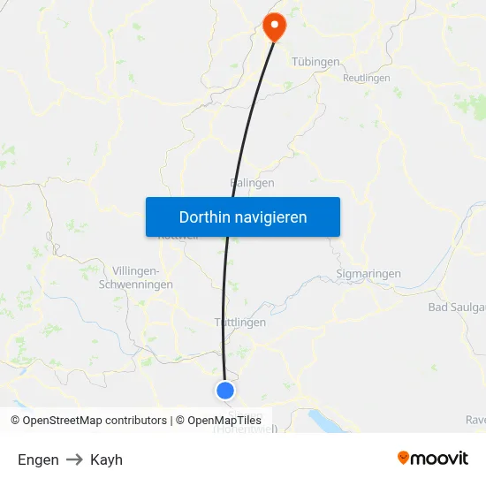 Engen to Kayh map