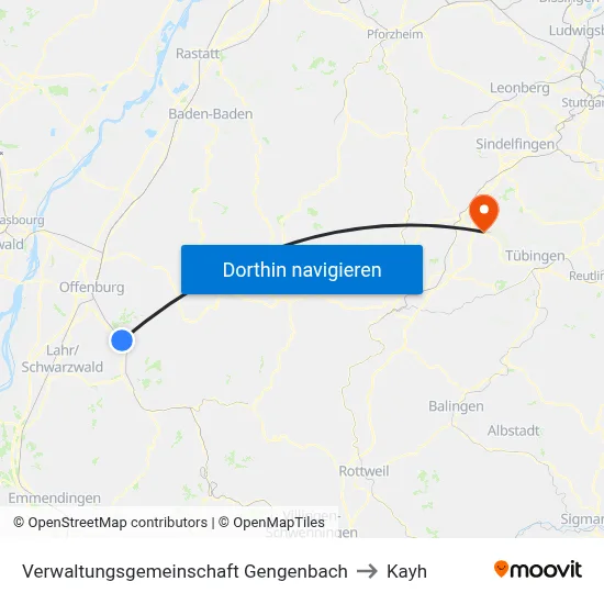 Verwaltungsgemeinschaft Gengenbach to Kayh map