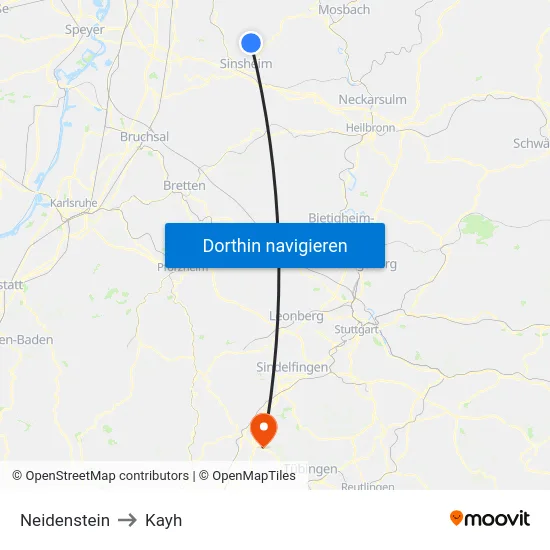 Neidenstein to Kayh map