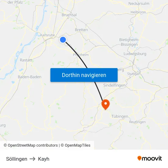 Söllingen to Kayh map