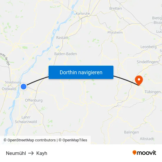 Neumühl to Kayh map