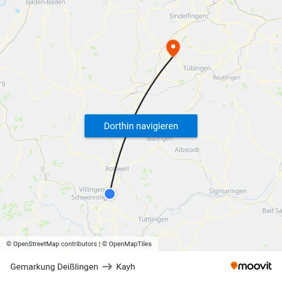 Gemarkung Deißlingen to Kayh map