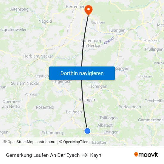 Gemarkung Laufen An Der Eyach to Kayh map