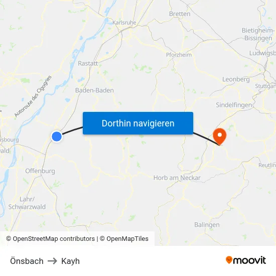 Önsbach to Kayh map