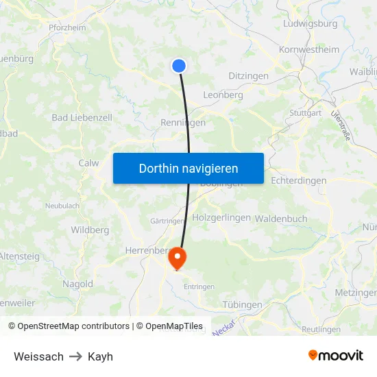 Weissach to Kayh map