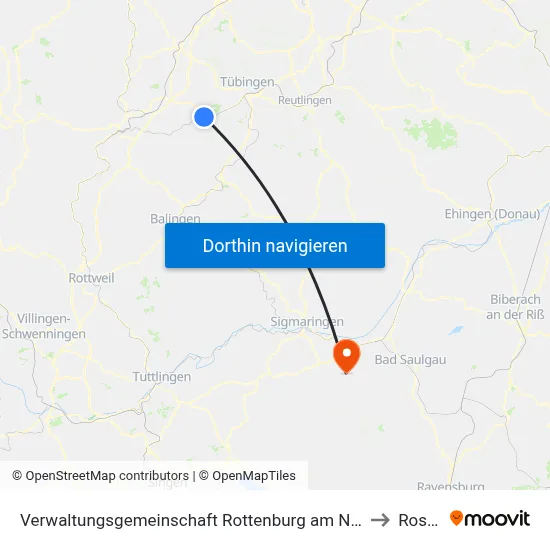 Verwaltungsgemeinschaft Rottenburg am Neckar to Rosna map