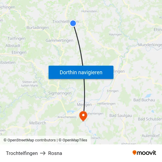 Trochtelfingen to Rosna map