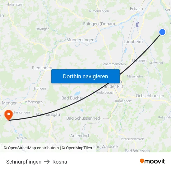 Schnürpflingen to Rosna map