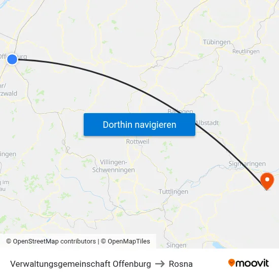 Verwaltungsgemeinschaft Offenburg to Rosna map