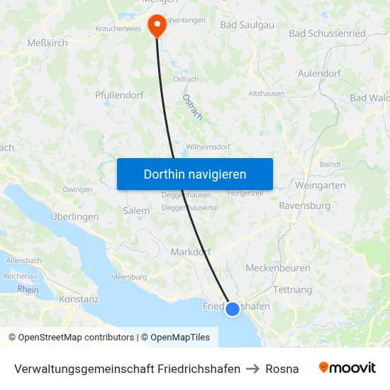 Verwaltungsgemeinschaft Friedrichshafen to Rosna map