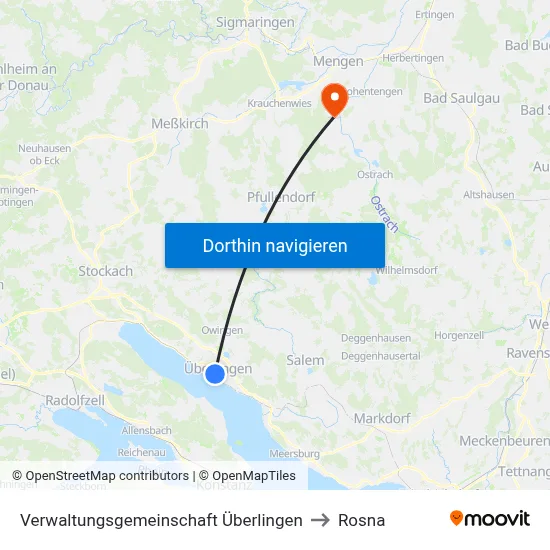 Verwaltungsgemeinschaft Überlingen to Rosna map