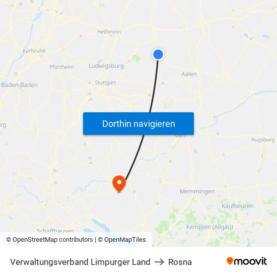 Verwaltungsverband Limpurger Land to Rosna map