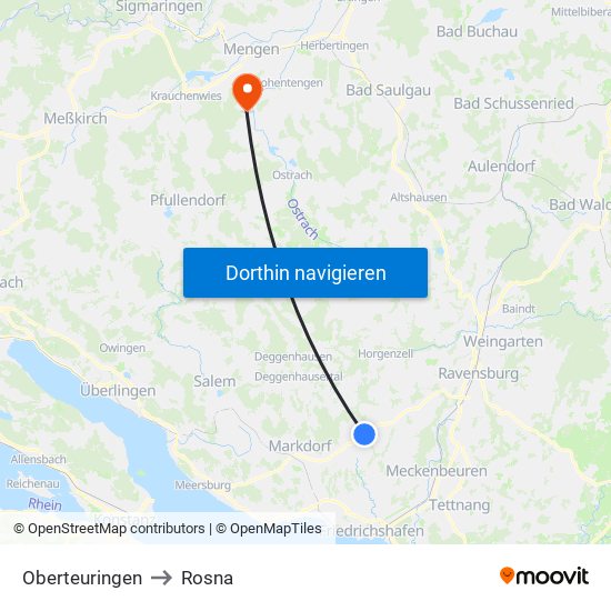 Oberteuringen to Rosna map
