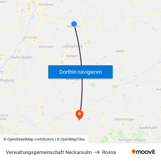 Verwaltungsgemeinschaft Neckarsulm to Rosna map