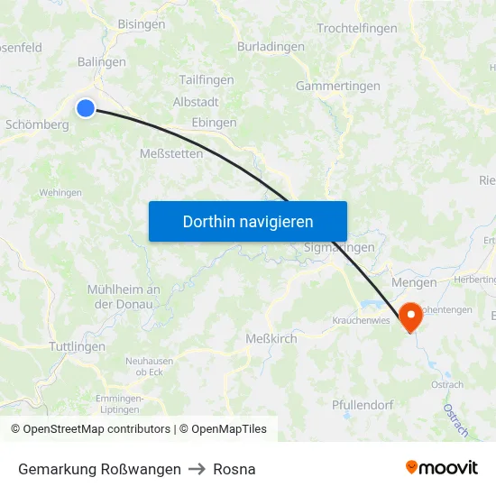 Gemarkung Roßwangen to Rosna map