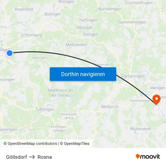 Göllsdorf to Rosna map