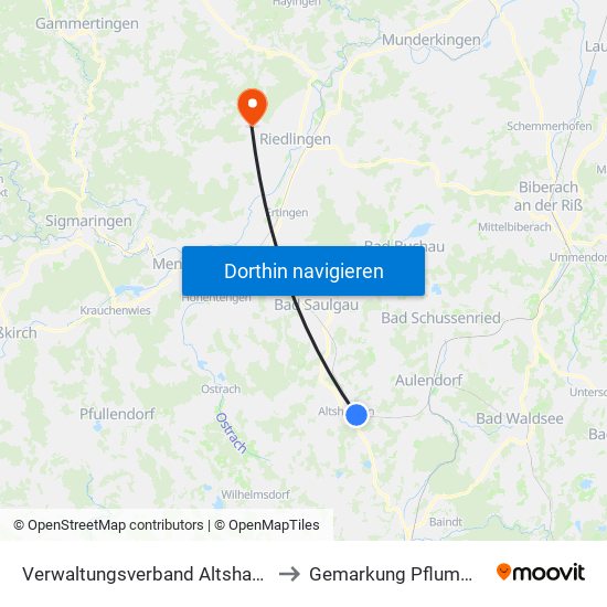 Verwaltungsverband Altshausen to Gemarkung Pflummern map