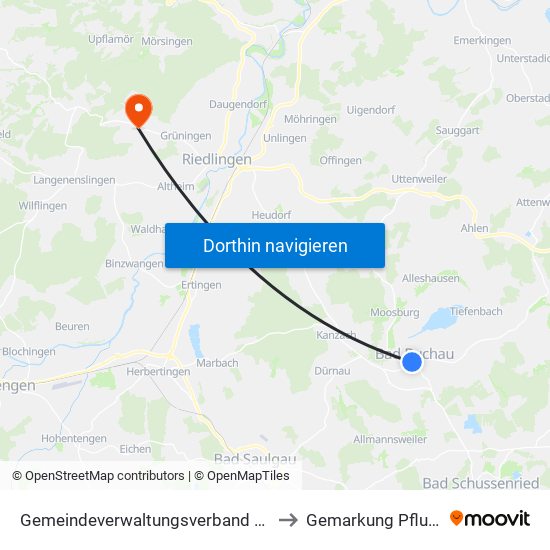 Gemeindeverwaltungsverband Bad Buchau to Gemarkung Pflummern map