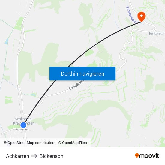 Achkarren to Bickensohl map