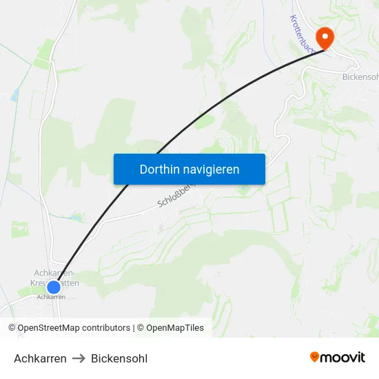 Achkarren to Bickensohl map
