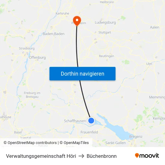 Verwaltungsgemeinschaft Höri to Büchenbronn map