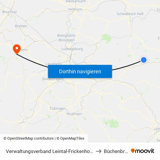 Verwaltungsverband Leintal-Frickenhofer Höhe to Büchenbronn map