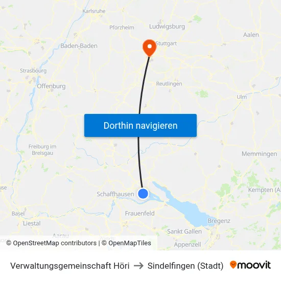 Verwaltungsgemeinschaft Höri to Sindelfingen (Stadt) map
